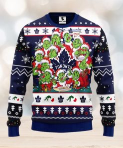 Toronto Maple Leafs 12 Grinch Xmas Day Ugly Christmas Sweater For Sport Fans Christmas Gift