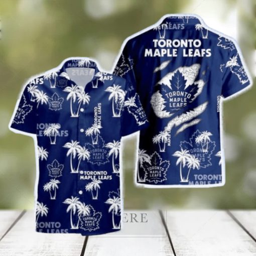 Toronto Maple Leafs Palm Tree Pattern Hawaiian Shirt For Men And Women Gift Beach Holiday