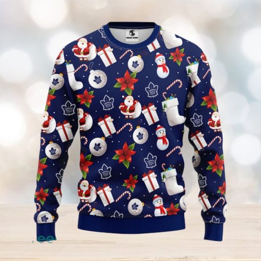 Toronto Maple Leafs Santa Claus Snowman Christmas Ugly Sweater