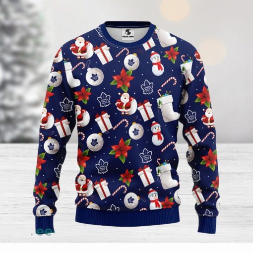 Toronto Maple Leafs Santa Claus Snowman Christmas Ugly Sweater