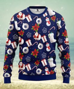 Toronto Maple Leafs Santa Claus Snowman Ugly Christmas Sweater For Sport Fans Christmas Gift