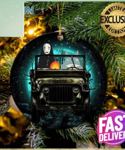 Totoro No Face Ghibli Ride Jeep Funny Anime Personalized 2023 Holiday Merry Christmas Decorations Ornament