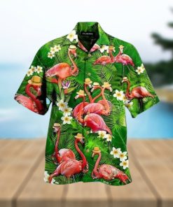 Tropical Aloha Flamingo Hawaiian Shirt Gift For Beach Vacation