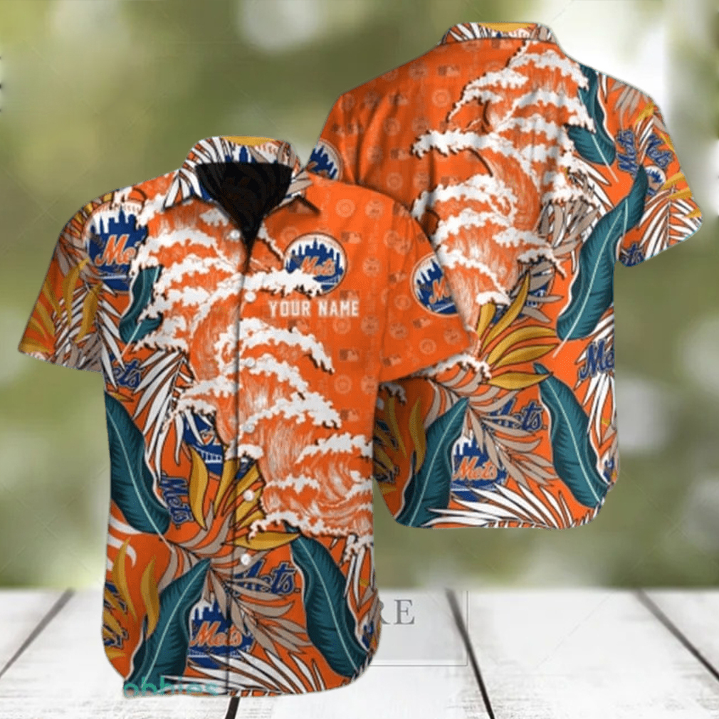 New York Mets MLB Custom Name & Number Summer 3D Hawaiian Shirt