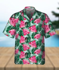 Tropical Palm Leaves Watermelon Hawaiian Shirt, Cool Watermelon Shirt For Men & Women