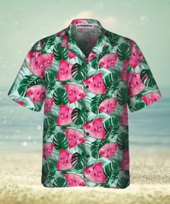 Tropical Palm Leaves Watermelon Hawaiian Shirt, Cool Watermelon Shirt For Men & Women