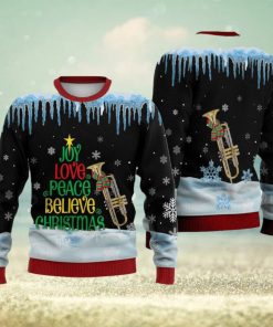 Trumpet Joy Love Peace Believe Christmas Sweater Trending For Men And Women Gift Holidays