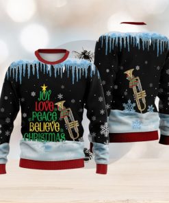 Trumpet Joy Love Peace Believe Christmas Sweater Trending For Men And Women Gift Holidays