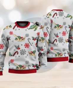 Turtle Christmas Pattern Sweater Christmas Knitted Print Sweatshirt