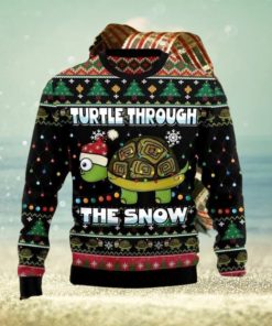 Turtle Through The Snow Ugly Christmas Sweater Impressive Gift For Men And Women