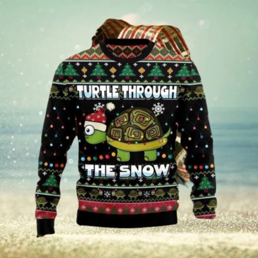 Turtle Through The Snow Ugly Christmas Sweater Impressive Gift For Men And Women