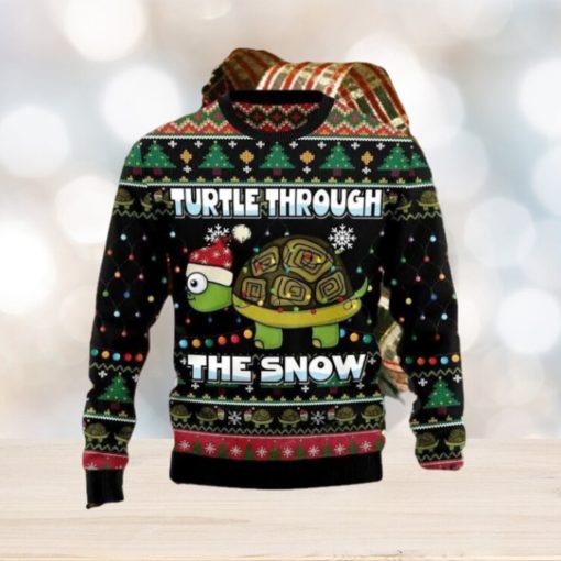 Turtle Through The Snow Ugly Christmas Sweater Impressive Gift For Men And Women