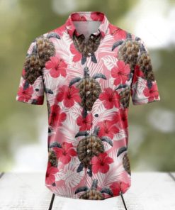 Turtle Tropical Flowers Hibiscus Tropical Hawaiian Shirt Gift For Men And Women