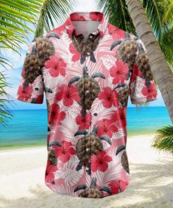 Turtle Tropical Flowers Hibiscus Tropical Hawaiian Shirt Gift For Men And Women