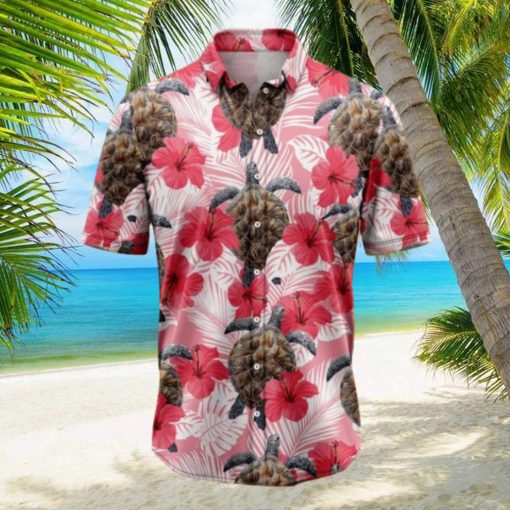 Turtle Tropical Flowers Hibiscus Tropical Hawaiian Shirt Gift For Men And Women