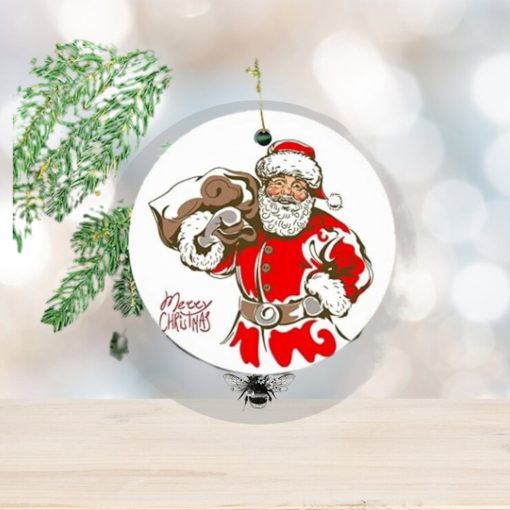 Two Side Printed Christmas Ornaments Collectible Tree Decorations,Santa Claus Portrait, for Family