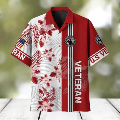 US Veteran Memory Flag Ocean US Veteran Hawaiian Shirt For Men Veteran