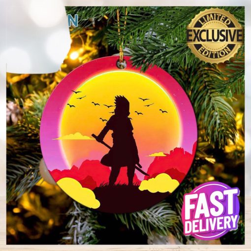 Uchiha Sasuke Naruto Sunset Personalized 2023 Holiday Merry Christmas Decorations Ornament