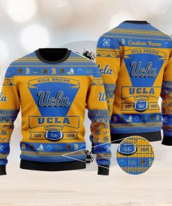 Ucla Bruins Football Team Logo Custom Name Personalized Ugly Christmas Sweater Christmas Gift For Big Fans