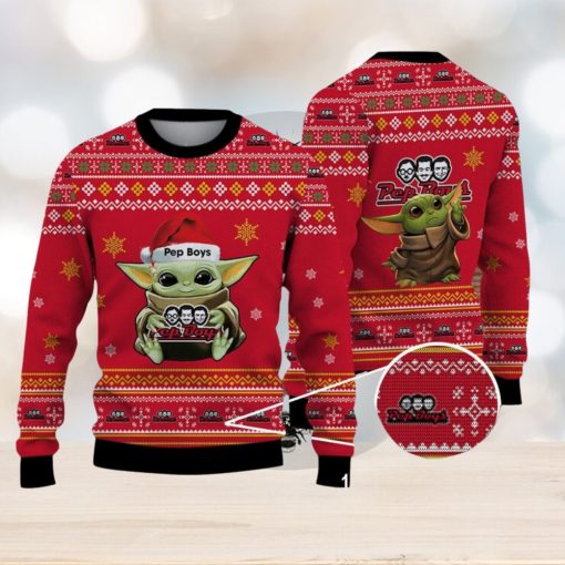 Ugly Sweater Christmas Gift Ideas pep boys Baby Yoda Hug Logo Ugly Christmas Sweater Christmas Gift Ideas