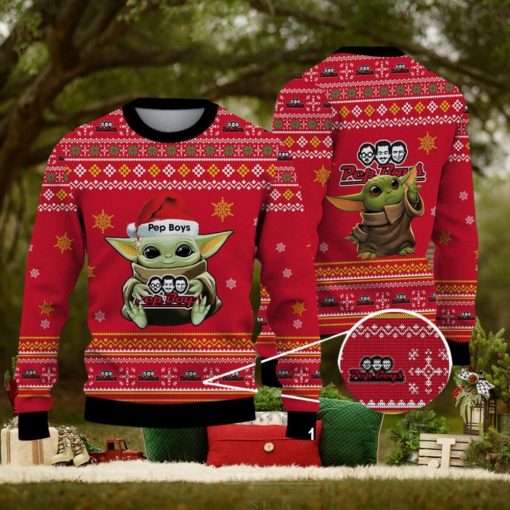 Ugly Sweater Christmas Gift Ideas pep boys Baby Yoda Hug Logo Ugly Christmas Sweater Christmas Gift Ideas