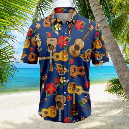 Ukulele Hibiscus Tropical Hawaiian Shirt Gift For Men And Women