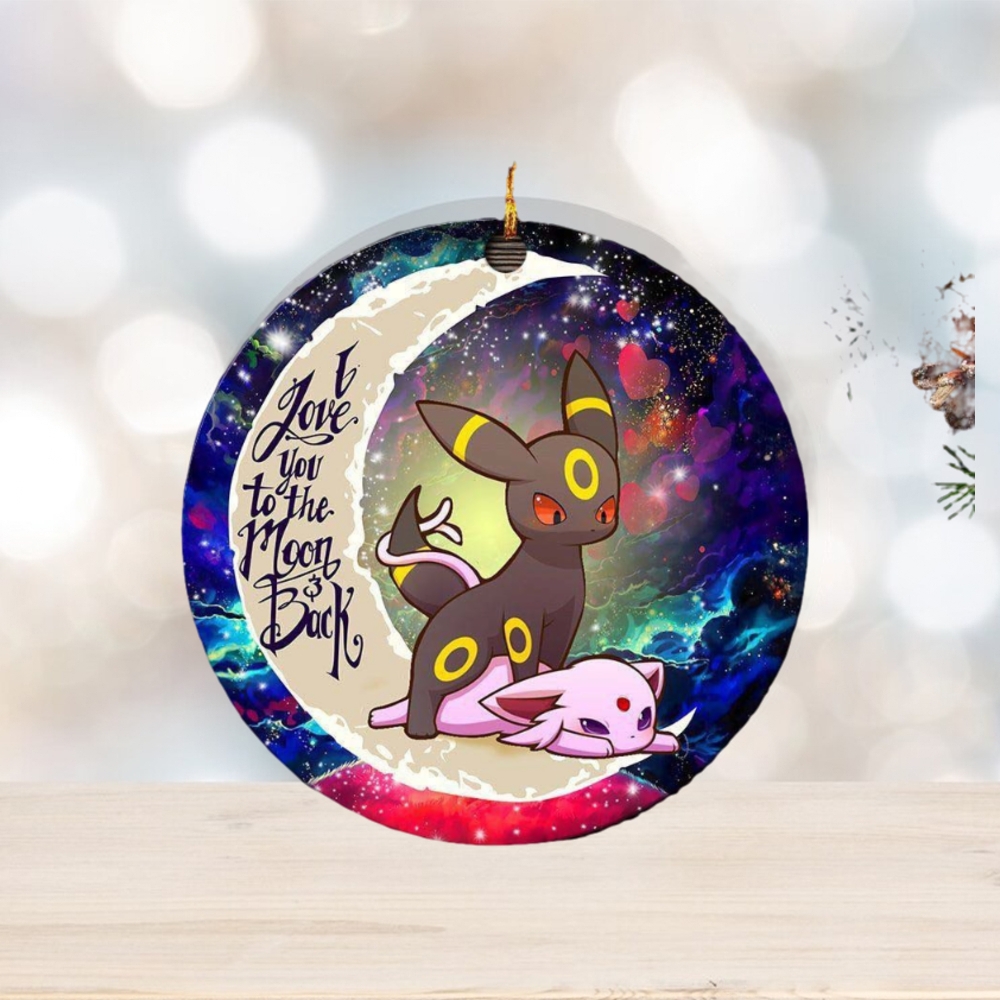 Umbreon Espeon Eevee Evolution Pokemon Love You To The Moon And Back  Personalized 2023 Holiday Merry Christmas Decorations Ornament - Limotees