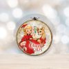 Gnomes Let It Snow Saying Christmas Ornament, Christmas Tree Hanging Decor, Present On Christmas, Circle Ornament