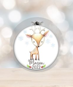 Unbreakable personalized Christmas ornaments for children. Baby’s first Christmas ornament. Cute baby Deer holiday decorations   ORN PERS 2