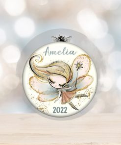 Unbreakable personalized Christmas ornaments for children. Baby’s first Christmas ornament. Girl fairy holiday decorations   ORN PERS 58D