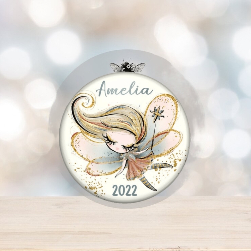 Unbreakable personalized Christmas ornaments for children. Baby's first Christmas ornament. Girl fairy holiday decorations ORN PERS 58D Unbreakable personalized Christmas ornaments for children. Baby's first Christmas ornament. Girl fairy holiday decorations ORN PERS 58D