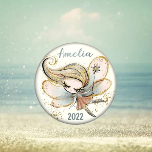 Unbreakable personalized Christmas ornaments for children. Baby’s first Christmas ornament. Girl fairy holiday decorations   ORN PERS 58D
