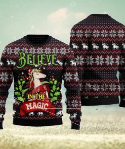 Unicorn Believe In The Magic Ugly Christmas Sweater Christmas Noel Gift