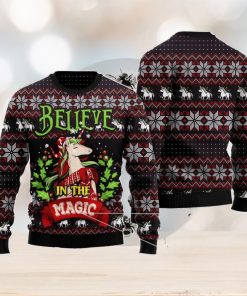 Unicorn Believe In The Magic Ugly Christmas Sweater Christmas Noel Gift