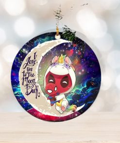 Unicorn Deadpool And Spiderman Avenger Love You To The Moon And Back Personalized 2023 Holiday Merry Christmas Decorations Ornament