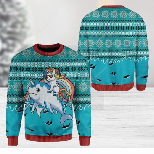 Unicorn Riding Narwhal Ugly 3D Sweater Best Gift Christmas Gift For Men And Women