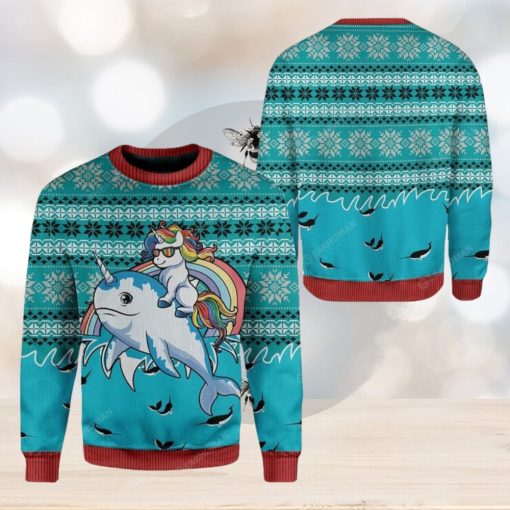 Unicorn Riding Narwhal Ugly 3D Sweater Best Gift Christmas Gift For Men And Women