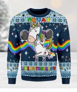 Unicorn Squat Like No Tomorrow Ugly Christmas Sweater