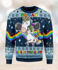 Unicorn Squat Like No Tomorrow Ugly Christmas Sweater