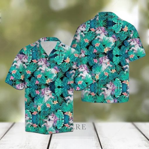 Unicorn Tropical Polyester Hawaiian Shirt