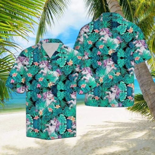 Unicorn Tropical Polyester Hawaiian Shirt