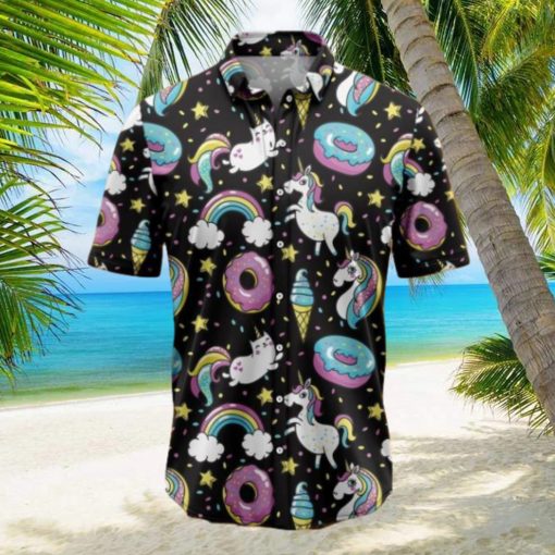 Unicorns Donuts Rainbow Tropical Hawaiian Shirt Gift For Men And Women