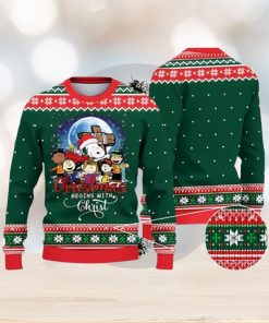 Unique Christmas Begins With Christ Peanuts Friends And Snoopy Sweater