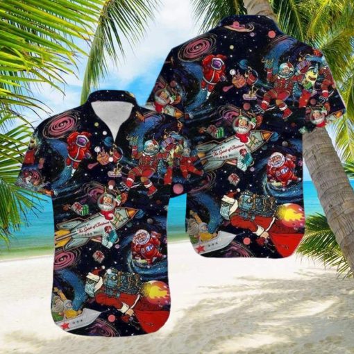 Universe Santa Claus Astronaut Hawaiian Shirt