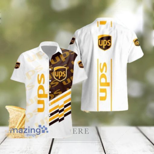 Ups Logo White Hawaiian Shirt For Men And Women