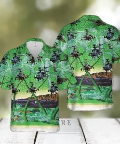 Us Army Boeing Ah 64 Apache Green Hawaiian Shirt