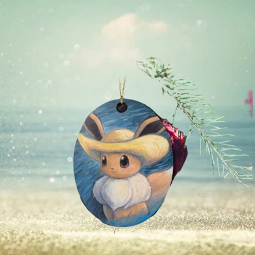 Van Gogh Museum Eevee Inspired by Self Portrait with Straw Hat Poster Holiday 2023 Ornament