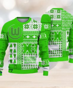 VfL Wolfsburg Print Bundesliga Logo Team Design Ugly Christmas Sweater For Fans Gift