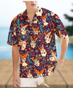 Victini Pokemon Hawaiian Shirts Pokemon Button Up Shirt Mens Pokemon Shirts