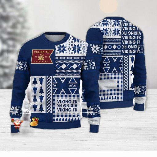 Viking Fotballklubb Gift Eliteserien Ugly 3D Christmas Sweater Unisex For Fans Gift Snow Flower